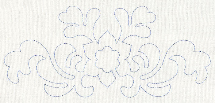 Feather Quilting Flower Crest 2 (Single Run)