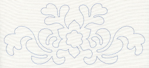 Feather Quilting Flower Crest 2 (Single Run)