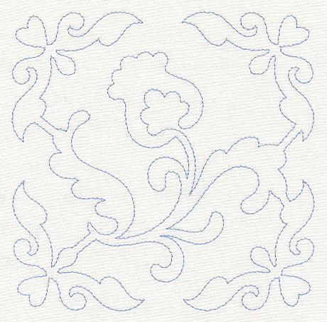 Feather Quilting Tulip Square (Single Run)