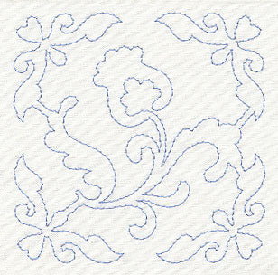 Feather Quilting Tulip Square (Single Run)