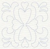 Feather Quilting Heart Square (Single Run)