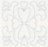 Feather Quilting Heart Square (Single Run)