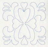 Feather Quilting Heart Square (Single Run)