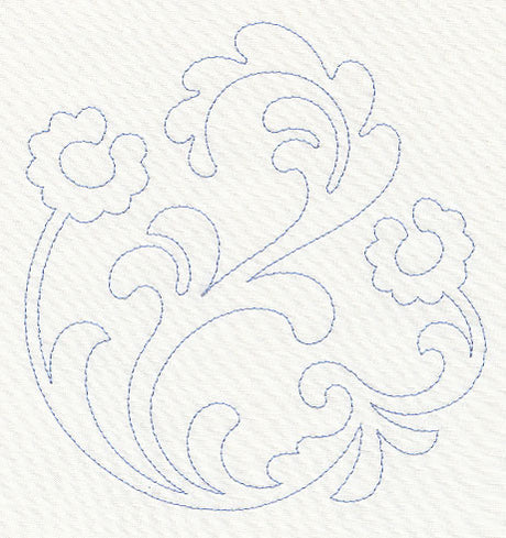 Feather Quilting Flower Circle (Single Run)