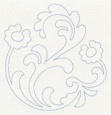 Feather Quilting Flower Circle (Single Run)