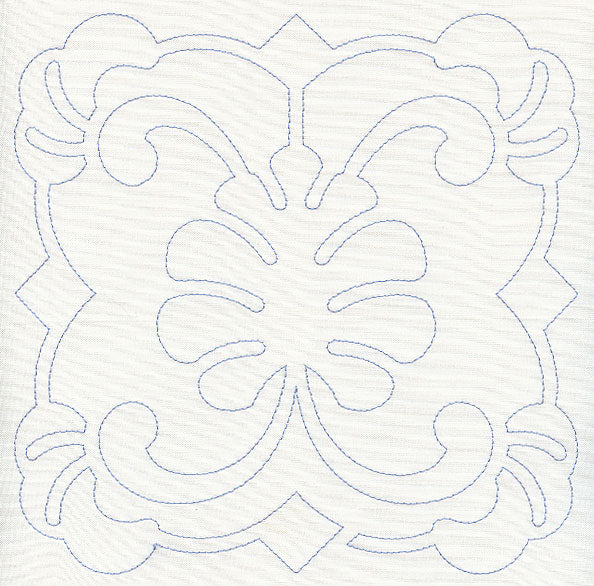 Feather Quilting Leaf Square (Single Run)