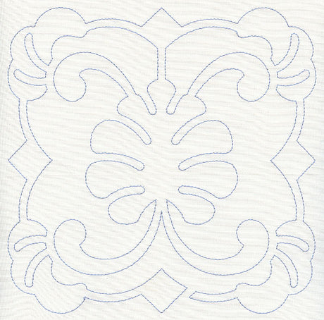 Feather Quilting Leaf Square (Single Run)