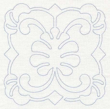 Feather Quilting Leaf Square (Single Run)