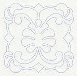 Feather Quilting Leaf Square (Single Run)