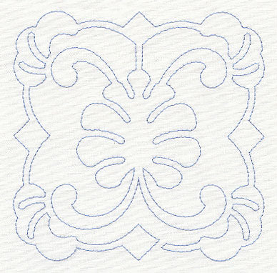 Feather Quilting Leaf Square (Single Run)