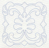 Feather Quilting Leaf Square (Single Run)