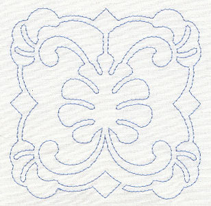 Feather Quilting Leaf Square (Single Run)