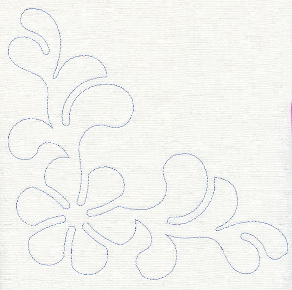 Feather Quilting Pinwheel Corner (Single Run)