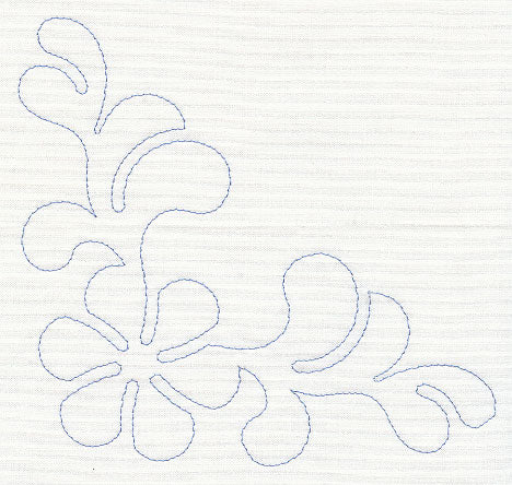 Feather Quilting Pinwheel Corner (Single Run)