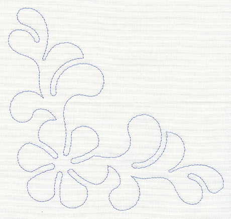 Feather Quilting Pinwheel Corner (Single Run)