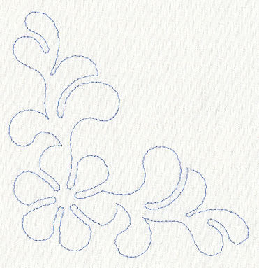 Feather Quilting Pinwheel Corner (Single Run)