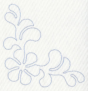 Feather Quilting Pinwheel Corner (Single Run)