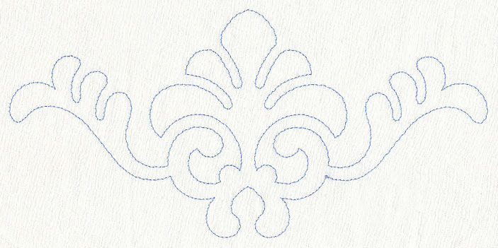 Feather Quilting Fleur de Lis Crest (Single Run)