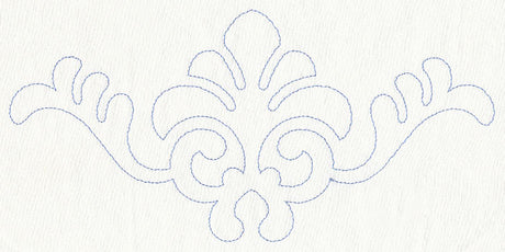 Feather Quilting Fleur de Lis Crest (Single Run)