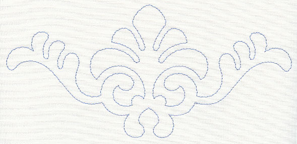 Feather Quilting Fleur de Lis Crest (Single Run)