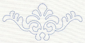 Feather Quilting Fleur de Lis Crest (Single Run)