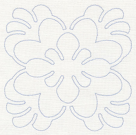 Feather Quilting Ornate Square (Single Run)