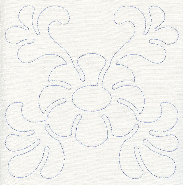 Feather Quilting Bold Flower Square (Single Run)