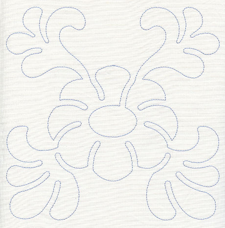 Feather Quilting Bold Flower Square (Single Run)