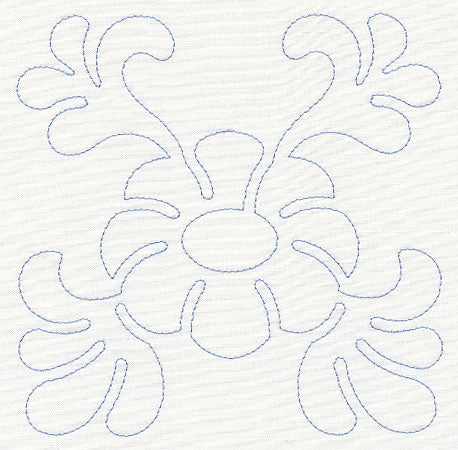 Feather Quilting Bold Flower Square (Single Run)