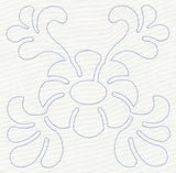 Feather Quilting Bold Flower Square (Single Run)