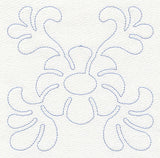 Feather Quilting Bold Flower Square (Single Run)