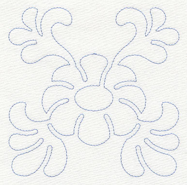 Feather Quilting Bold Flower Square (Single Run)