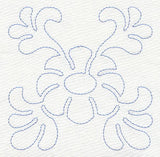Feather Quilting Bold Flower Square (Single Run)