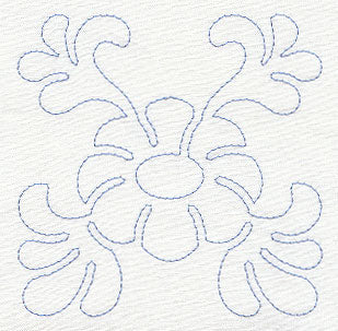 Feather Quilting Bold Flower Square (Single Run)