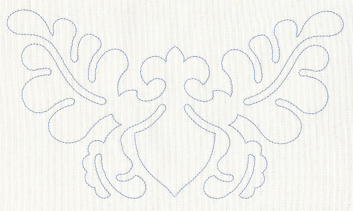 Feather Quilting Shield Crest (Single Run)