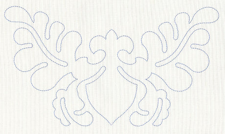 Feather Quilting Shield Crest (Single Run)