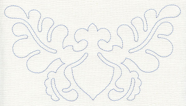 Feather Quilting Shield Crest (Single Run)