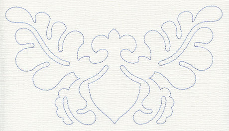 Feather Quilting Shield Crest (Single Run)