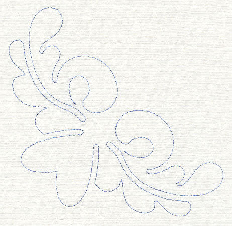 Feather Quilting Heart Corner (Single Run)