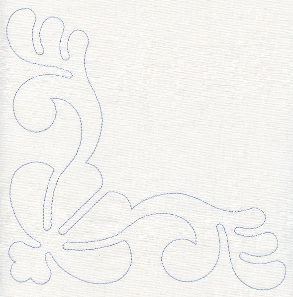 Feather Quilting Seashell Corner (Single Run)