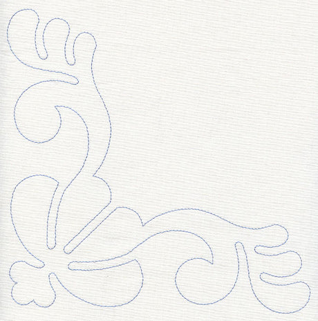 Feather Quilting Seashell Corner (Single Run)