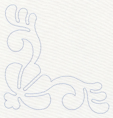 Feather Quilting Seashell Corner (Single Run)