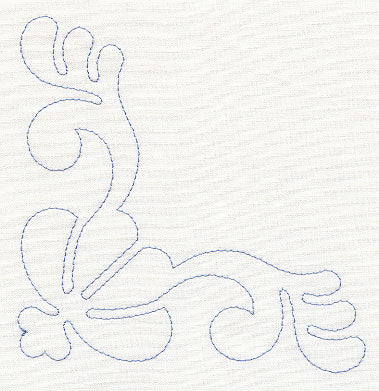 Feather Quilting Seashell Corner (Single Run)