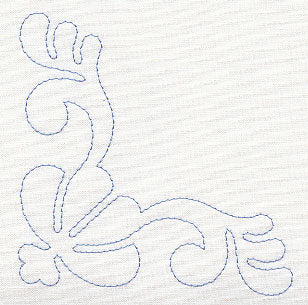 Feather Quilting Seashell Corner (Single Run)