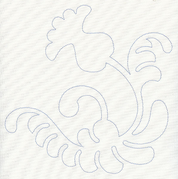 Feather Quilting Curling Blossom (Single Run)