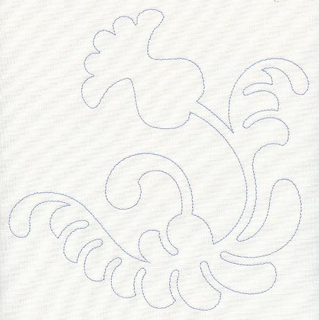 Feather Quilting Curling Blossom (Single Run)