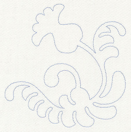 Feather Quilting Curling Blossom (Single Run)