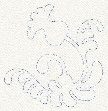 Feather Quilting Curling Blossom (Single Run)