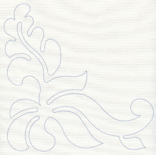 Feather Quilting Leafy Corner (Single Run)
