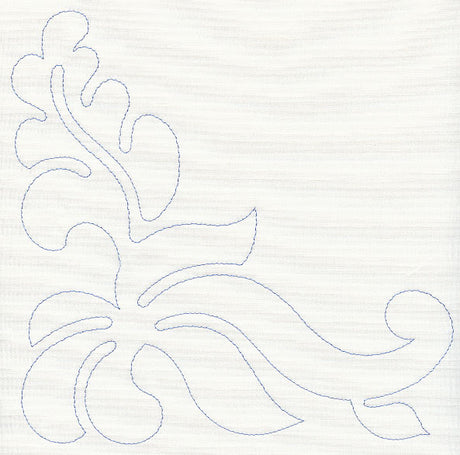 Feather Quilting Leafy Corner (Single Run)